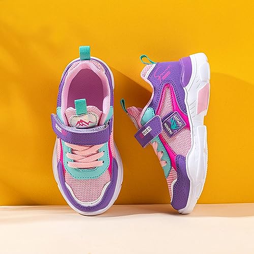 Zapatillas de Correr Niñas 27 Zapatillas de Niños Verano Deportivas Zapatos de Running Ligeras Zapatos de Walking Niña Transpirable Sneakers Baloncesto Calzado Deportivo Rosa