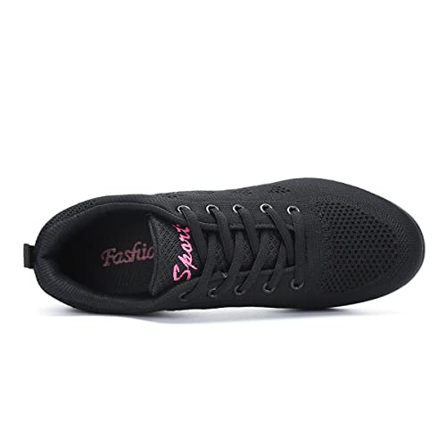 Zapatillas de danza para mujer, ligeras, transpirables, para bailar, fitness, yoga, negro (schwarz 1), 39 EU