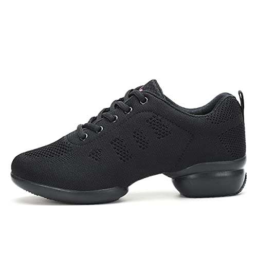 Zapatillas de danza para mujer, ligeras, transpirables, para bailar, fitness, yoga, negro (schwarz 1), 41 EU