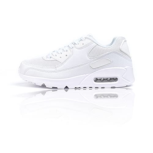 Zapatillas de Deportivas Mujer Zapatos para Correr Hombre Calzado Deportivo Sneakers Caminar Tenis Zapatillas de Running Fitness Malla Blanco EU39