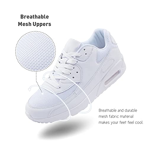 Zapatillas de Deportivas Mujer Zapatos para Correr Hombre Calzado Deportivo Sneakers Caminar Tenis Zapatillas de Running Fitness Malla Blanco EU39