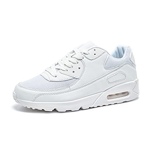 Zapatillas de Deportivas Mujer Zapatos para Correr Hombre Calzado Deportivo Sneakers Caminar Tenis Zapatillas de Running Fitness Malla Blanco EU39