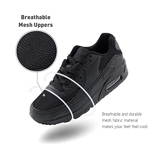 Zapatillas de Deportivas Mujer Zapatos para Correr Hombre Calzado Deportivo Sneakers Caminar Tenis Zapatillas de Running Fitness Malla Negro EU40