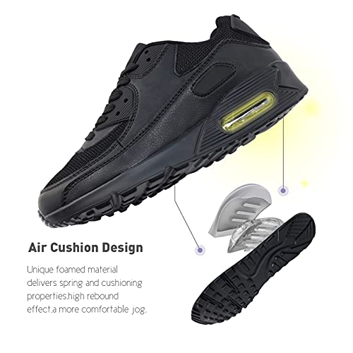 Zapatillas de Deportivas Mujer Zapatos para Correr Hombre Calzado Deportivo Sneakers Caminar Tenis Zapatillas de Running Fitness Malla Negro EU40