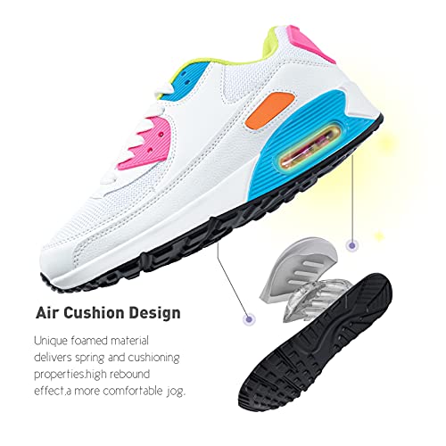 Zapatillas de Deportivas Mujer Zapatos para Correr Hombre Calzado Deportivo Sneakers Caminar Tenis Zapatillas de Running Fitness Malla Rosa EU38