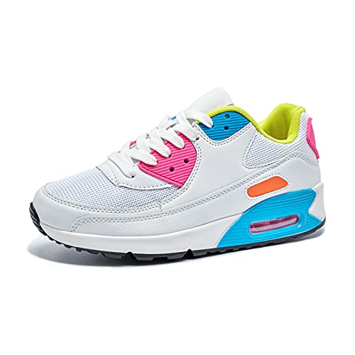 Zapatillas de Deportivas Mujer Zapatos para Correr Hombre Calzado Deportivo Sneakers Caminar Tenis Zapatillas de Running Fitness Malla Rosa EU38