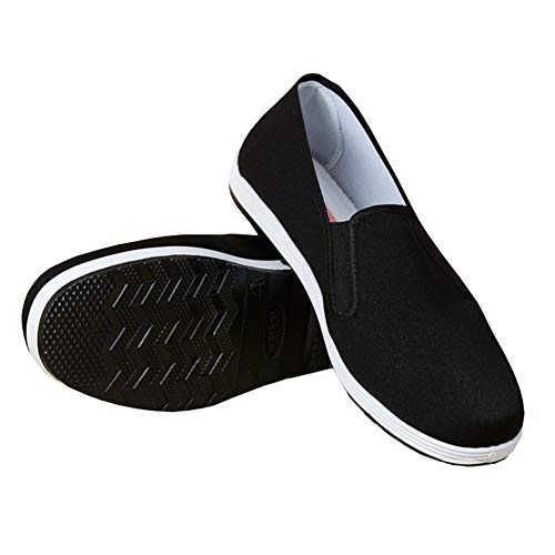 Zapatillas de Estilo Chino Kung Fu Artes Marciales Zapatos Tai Chi Suela de Goma Unisex Negro Tamaño EU 42