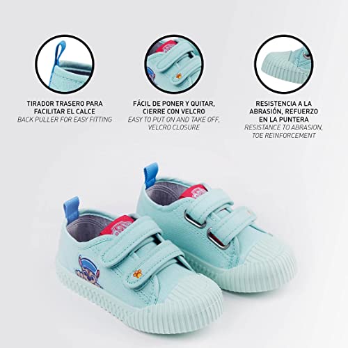 Zapatillas de La Patrulla Canina - Color Blanco - Talla 24 - Cierre con 2 Tiras de Velcro - Zapatillas de Lona Infantiles con Suela y Puntera de PVC - Producto Original Diseñado en España