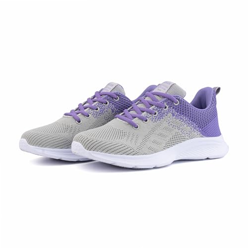 Zapatillas de Running Mujer Deportivas Zapatos Ligero Zapatillas de Running Transpirables Gimnasio Sneakers Casual Deportivas Morado EU 37