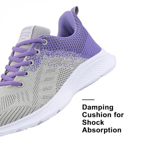 Zapatillas de Running Mujer Deportivas Zapatos Ligero Zapatillas de Running Transpirables Gimnasio Sneakers Casual Deportivas Morado EU 37