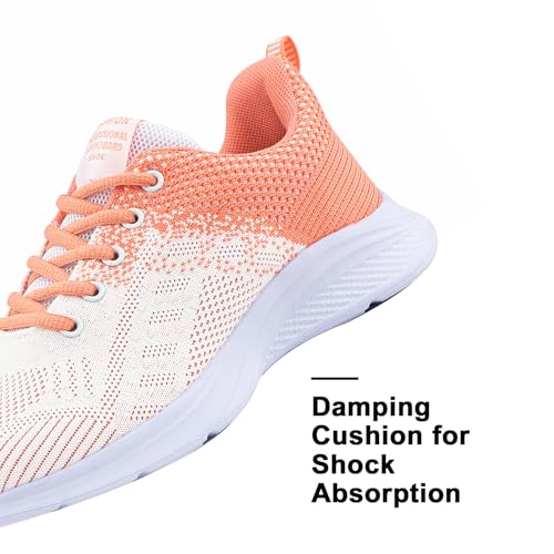 Zapatillas de Running Mujer Deportivas Zapatos Ligero Zapatillas de Running Transpirables Gimnasio Sneakers Casual Deportivas Naranja EU 39