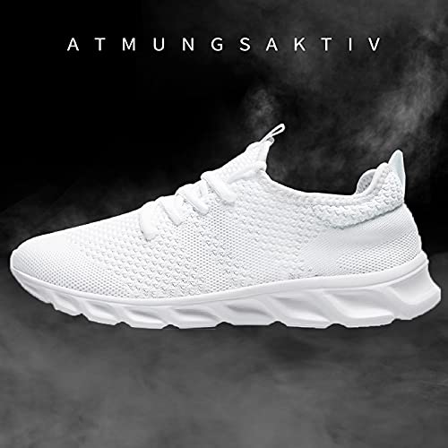 Zapatillas Mujer Deportivas Zapatos Running Bambas Deporte Cordones Zapatilla Correr Deportivos Casual Deportiva Fitness Mujeres Andar ShoesTrabajo Gym Sneakers Blanco 37