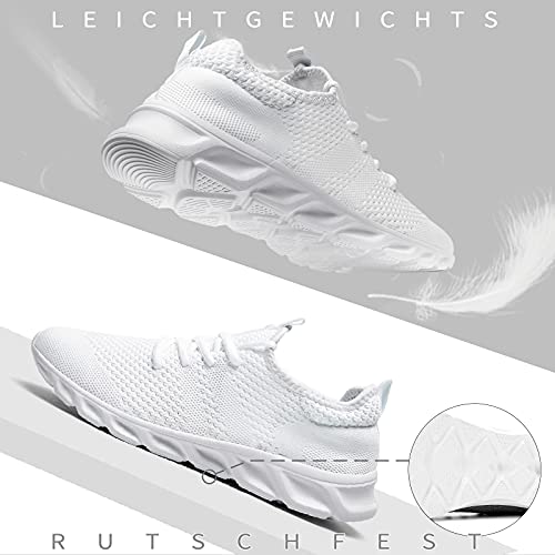 Zapatillas Mujer Deportivas Zapatos Running Bambas Deporte Cordones Zapatilla Correr Deportivos Casual Deportiva Fitness Mujeres Andar ShoesTrabajo Gym Sneakers Blanco 37