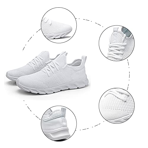 Zapatillas Mujer Deportivas Zapatos Running Bambas Deporte Cordones Zapatilla Correr Deportivos Casual Deportiva Fitness Mujeres Andar ShoesTrabajo Gym Sneakers Blanco 37