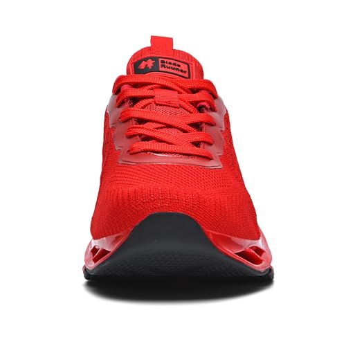 Zapatillas Running Hombre Deportivas Mujer Sneakers Casual para Correr Gimnasio Tenis Fitness Comodos Deportivos Calzado Ligero Transpirable Bambas Negro Blanco G33Red45