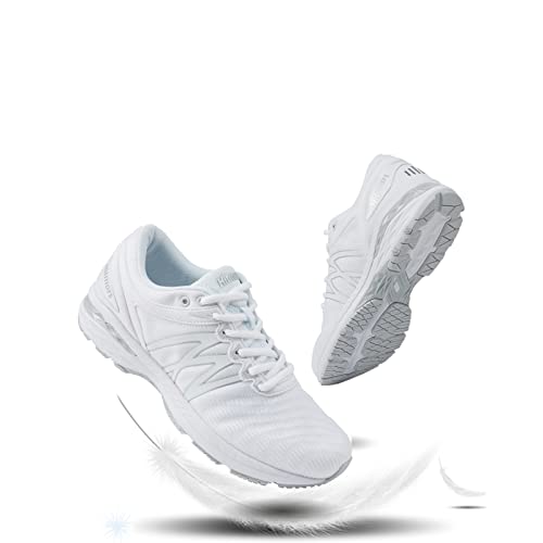 Zapatillas Running Hombre Mujer Zapatos Deportivos Correr Deporte Gimnasio Caminar Trail Running Ligeras Antideslizantes Transpirables Casual Zapatos Blanco 43 EU