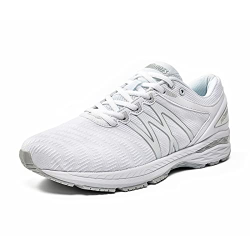 Zapatillas Running Hombre Mujer Zapatos Deportivos Correr Deporte Gimnasio Caminar Trail Running Ligeras Antideslizantes Transpirables Casual Zapatos Blanco 41 EU