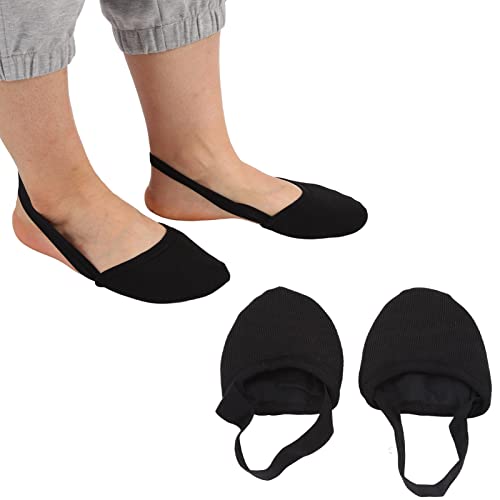 Zapato de Baile de Media Suela, Zapato de Gimnasia Rítmica, Zapatilla de Ballet de Media Suela Antideslizante Elástica Transpirable, para la Práctica de Danza Y Yoga(L-Negro)