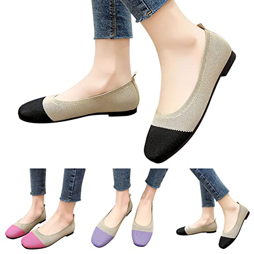 Zapatos de balerina de verano para mujer, plataforma plana, zapatos de bote, zapatos de boda, malla transpirable, sandalias planas de tela, zapatos de cuña, zapatos casuales, a rosa, 39 EU