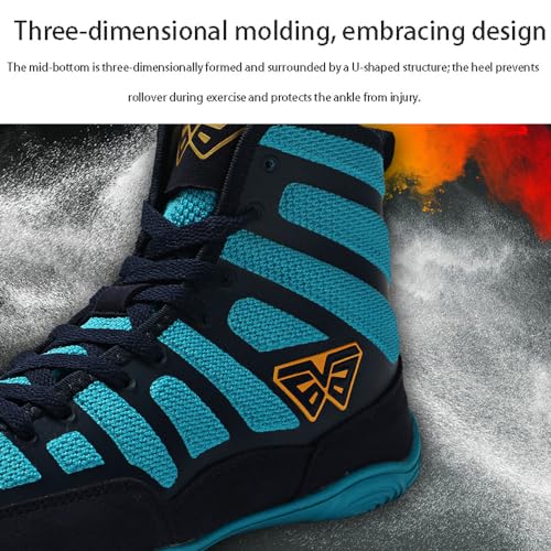 Zapatos de Boxeo, Zapatos de Lucha para Mujer/Hombre,Zapatilla de Deporte de Lucha de Kickboxing,Zapatos de Lucha de Entrenamiento,Alto Poder Explosivo,3 Colores(39-46EU)