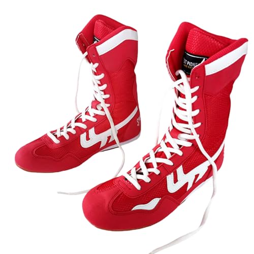 Zapatos de Boxeo,Botas de Boxeo,Zapatos de Lucha Juvenil,Unisex,High-Top,Malla Transpirable,Antideslizantes,Flexibles,Duraderos,para Entrenamiento de Lucha,Wrestling,Ejercicio,Fitness