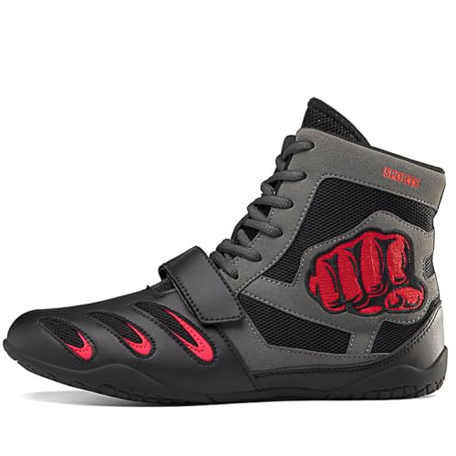 Zapatos de Boxeo,Zapatillas de Lucha,Botas de Boxeo,Zapatos de Entrenamiento,Unisex,Flexibles,Duraderos,Transpirables,Suela de Goma,Confort,para Combate,Wrestling,Fitness,Marciales,Juvenil