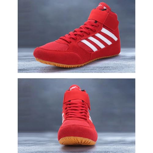 Zapatos de Boxeo,Zapatillas de Lucha,Botas de Boxeo,Zapatos de Entrenamiento,Unisex,Transpirables,Confort,para Combate,Amortiguador y Antideslizante,Wrestling,Fitness,Marciales(33-44EU)