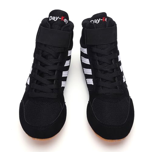 Zapatos de Lucha Zapatillas de Boxeo para Hombres Mujeres,Calzado de Boxeo Sanda de Entrenamiento para Adolescentes Adultos,Muay Thai Kickboxing Artes Marciales Botas de Boxeo,Boxing Shoe