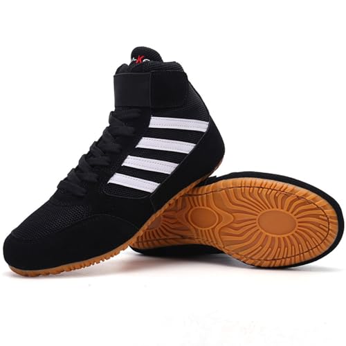 Zapatos de Lucha Zapatillas de Boxeo para Hombres Mujeres,Calzado de Boxeo Sanda de Entrenamiento para Adolescentes Adultos,Muay Thai Kickboxing Artes Marciales Botas de Boxeo,Boxing Shoe