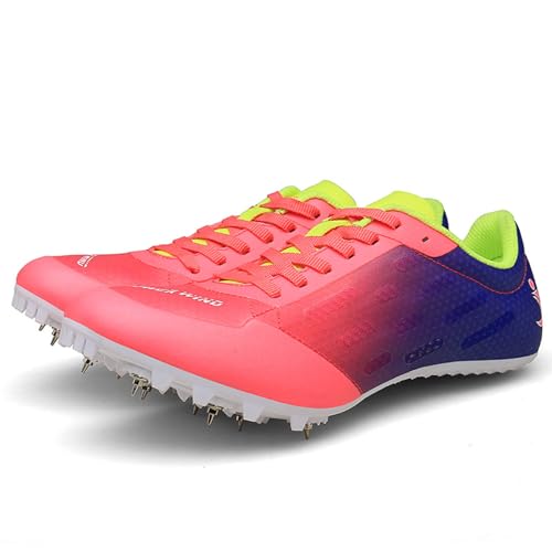 Zapatos de pista y campo para hombres, carreras, saltos, zapatillas de velocidad para mujeres,jóvenes,niños,niñas, 7 clavos, transpirables, ligeros, zapatos de entrenamiento atléticos, unisex,34-45 EU