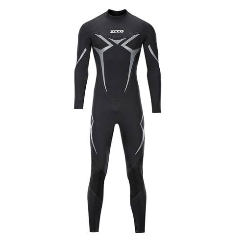 ZCCO Wetsuits - Traje de Neopreno para Hombre, 3 mm, Manga Completa, para Pesca submarina, esnórquel, Surf, Canoa, Buceo, Trajes húmedos (Negro,M)