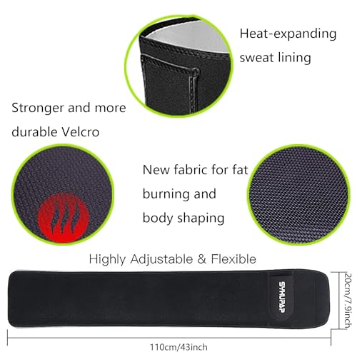 ZEACCT Cinturón Efecto Sauna, Cinturón Sudoración Ajustable, Cintura Entrenador, Cinturón Abdominal Adelgazante Ajustable, Faja para Gimnasio, Cinturón Reductor de Cintura, para Fitness y Deporte