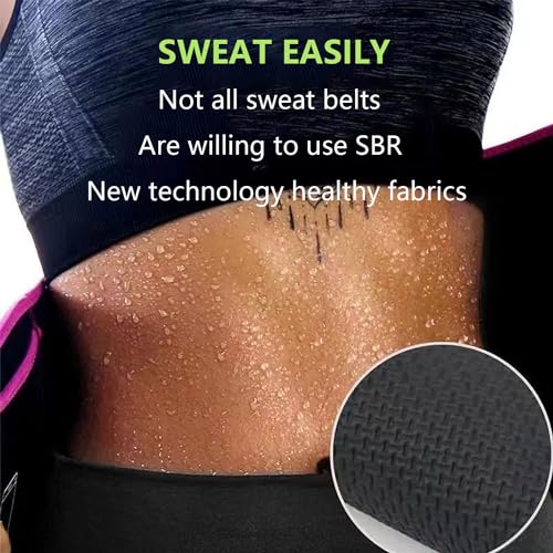 ZEACCT Cinturón Efecto Sauna, Cinturón Sudoración Ajustable, Cintura Entrenador, Cinturón Abdominal Adelgazante Ajustable, Faja para Gimnasio, Cinturón Reductor de Cintura, para Fitness y Deporte