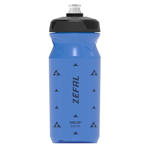 ZEFAL Sense Soft 65 - Bidón Ciclismo y MTB - Botella Bicicleta y Deporte Sin BPA - Azul Translúcido, 650 ml