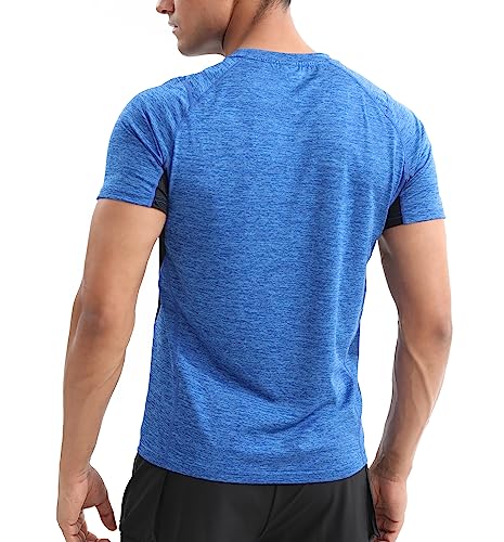 ZENWILL Transpirable Camiseta Hombre Deporte Entrenamiento Cómodo de Secado Rápido para Hombre(Azul Oscuro,M)