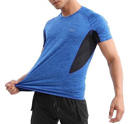 ZENWILL Transpirable Camiseta Hombre Deporte Entrenamiento Cómodo de Secado Rápido para Hombre(Azul Oscuro,M)