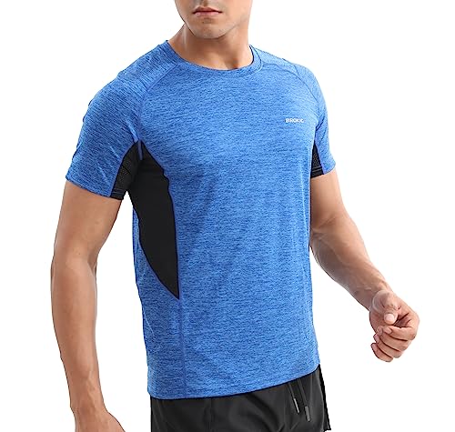 ZENWILL Transpirable Camiseta Hombre Deporte Entrenamiento Cómodo de Secado Rápido para Hombre(Azul Oscuro,M)