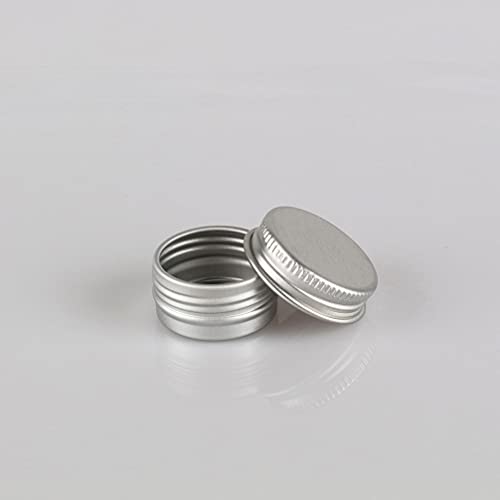 ZEOABSY 48 Piezas Tarros de Aluminio con Tapa Rosca 5ml, Plata Tarros de Aluminio Vacíos Redondo para Contenedor De Cosméticos Cremas Caja de almacenaje con 12 Espátula