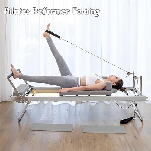 ZEOYHPOR Reformador De Pilates Portátil Multifuncional Máquina De Pilates Plegable Cama Pilates Intensidad Regulable Equipo Ejercicio Yoga Equipo Entrenamiento para Hacer Ejercicio En Casa,B