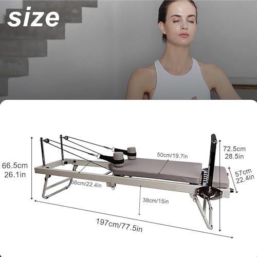 ZEOYHPOR Reformador De Pilates Portátil Multifuncional Máquina De Pilates Plegable Cama Pilates Intensidad Regulable Equipo Ejercicio Yoga Equipo Entrenamiento para Hacer Ejercicio En Casa,B