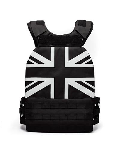 Zero.One% Chaleco con peso de diseño personalizado de 10 kg, ultraduradero y ajustable, diseñado para crossfit, entrenamiento de fuerza, calistenia y entrenamientos en casa. (Union Jack)