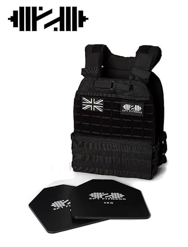 Zero.One% Chaleco con peso de diseño personalizado de 10 kg, ultraduradero y ajustable, diseñado para crossfit, entrenamiento de fuerza, calistenia y entrenamientos en casa. (Union Jack)