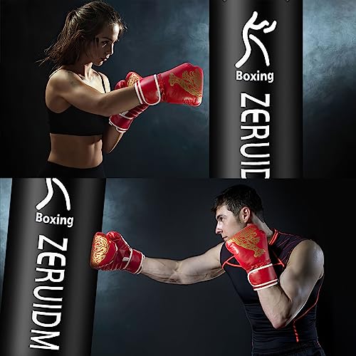 ZERUIDM Saco de Boxeo para Adulto Sin Relleno, 100cm Bolsa Pesado de Boxeo con Guantes de Boxeo, Entrenamiento para Muay Thai Karate Taekwondo