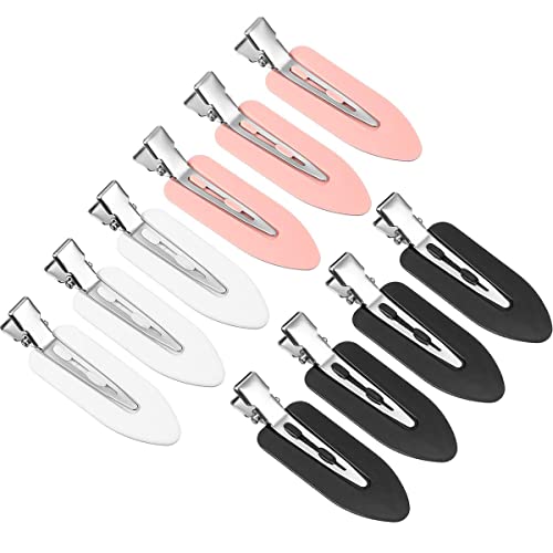 ZEVONDA Pinzas para el Cabello sin Pliegues - Pinzas para el Pelo sin Doblar Herramienta de Clips de Peinado para Mujeres Niñas, Negro*4 + Blanco*3 + Rosa*3