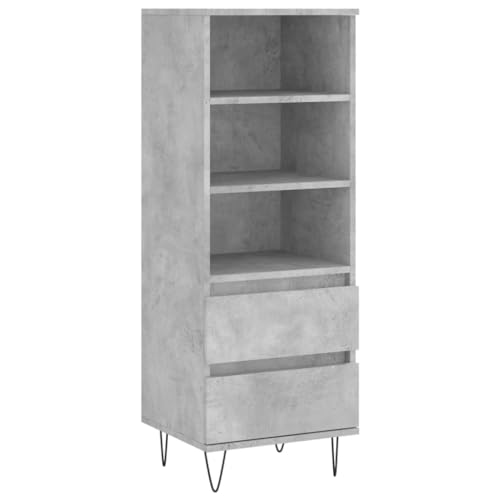 ZEYUAN Aparador Alto Madera contrachapada Gris hormigón 40x36x110 cm, Aparadores para Salon, Aparador Entrada Recibidor, Aparador Cocina, Vitrinas para Salon, Muebles Auxiliares 831512