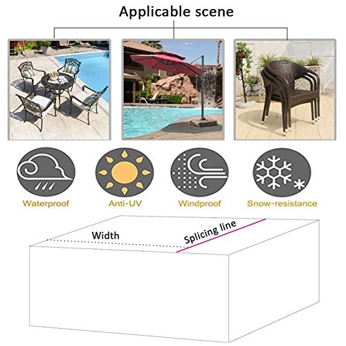 ZHANG-FS Cubiertas Al Aire Libre Muebles De Jardín Conjunto, Mesas Y Sillas De Jardín Impermeables De La Manga De Protección, con El Rectángulo Gris Eléctrico Estable con Una Caja Estanca