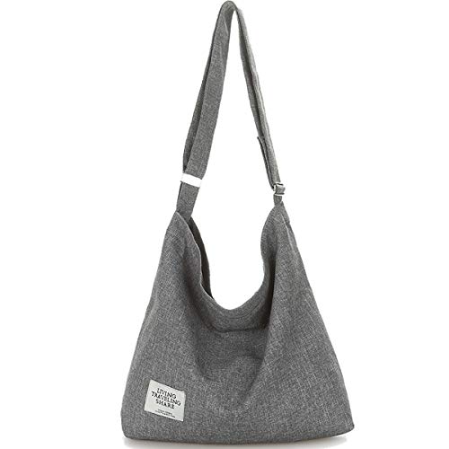 ZhengYue Bolso Bandolera Mujer, Lona multifuncionales Shopper Grey A