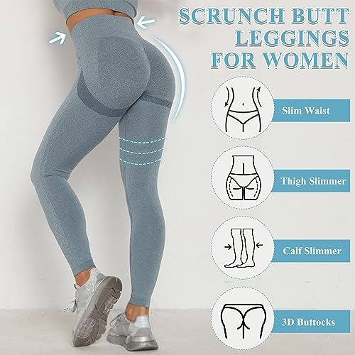 Zhiaek Mallas Deporte Mujer Cintura Alta Leggins Mujer Push Up Elástico Sin Costuras Pantalon Deporte Ropa Deportiva Mujer para Yoga Fitness Pilates Training