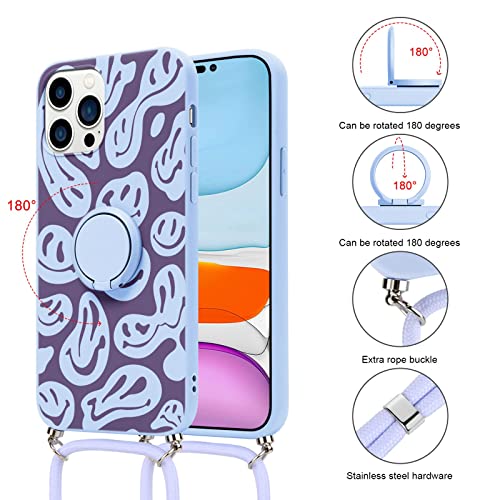 ZhuoFan Funda para Xiaomi Redmi Note 11 Pro 4G 5G 2022 6,67'', Carcasa con Correa Cuerdas Cuello Cadena Anillo Soporte Kickstand Ring Holder Silicona Antigolpe Slim Muchacha Case, Violeta