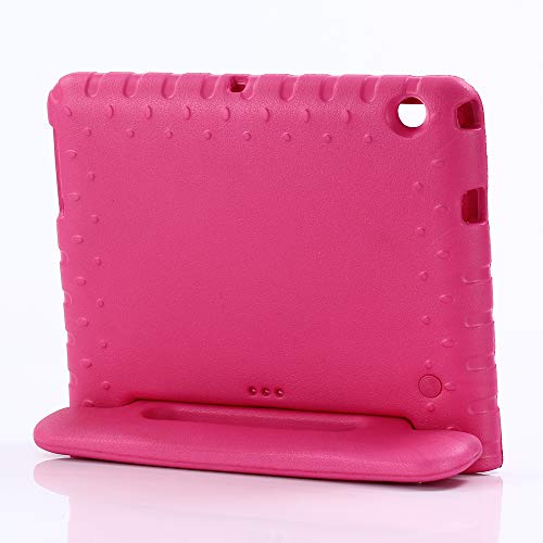 ZiHang Funda Infantil Huawei MediaPad T3 10, Carcasa Niño Antigolpes con Asa Convertible Tapa de Soporte, Funda Bebé Ligera para Huawei MediaPad T3 10 (Rosa roja)